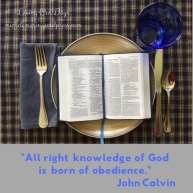 John Calvin, Obedience, Knowledge of God